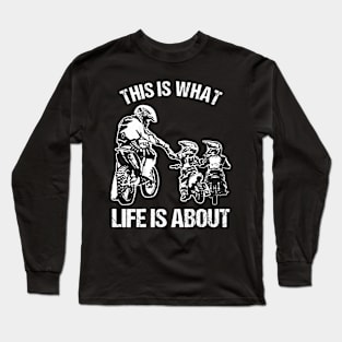 Dirt Bike Dad Motocross Motorcycle Fmx Biker Father And Kids Long Sleeve T-Shirt